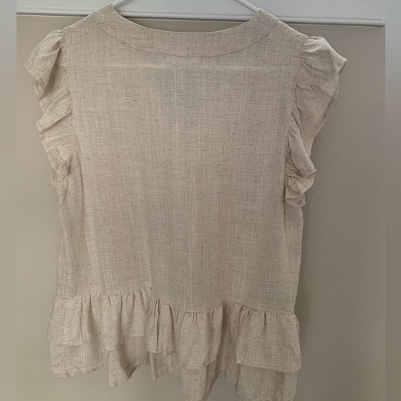 Modcloth Linen Ruffle Top - Picture 5 of 5